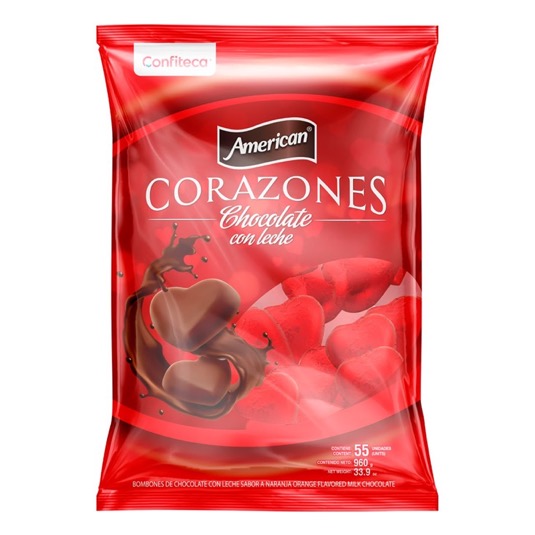 Bombón Corazón Naranja Confiteca 220 Gr