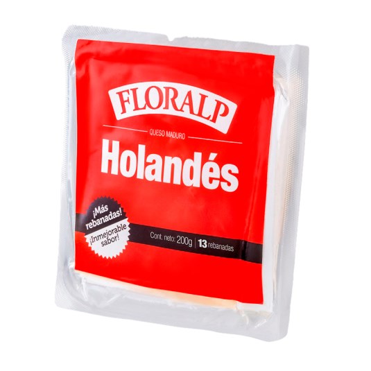 Queso Holandes Floralp Rebanado 200 Gr.