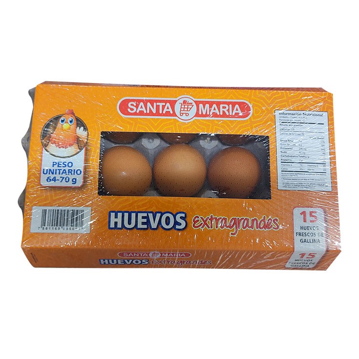 Huevo Extra Grande Santa Maria X 15 Un