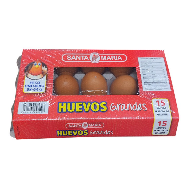 Huevo Grande Santa Maria X 15 Un