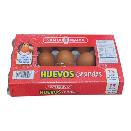 Huevo Grande Santa Maria X 15 Un