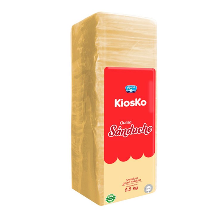 Queso Maduro Kiosko Sanduche Lonjeados 2.5 Kg.