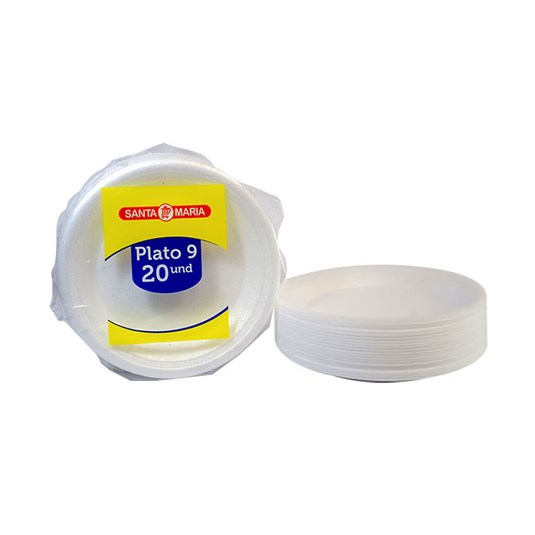 Plato Santa Maria 9 Pulgs Blanco X 20 Uni