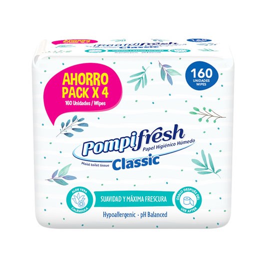 Papel Higiénico Humedo Pompi Fresh 1 Pack X 4