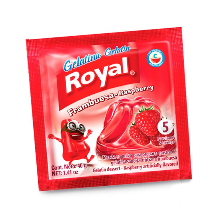 Gelatina Royal Funda Frambuesa 40 Gr