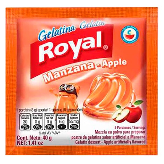 Royal gelatina funda manzana 40 gr.