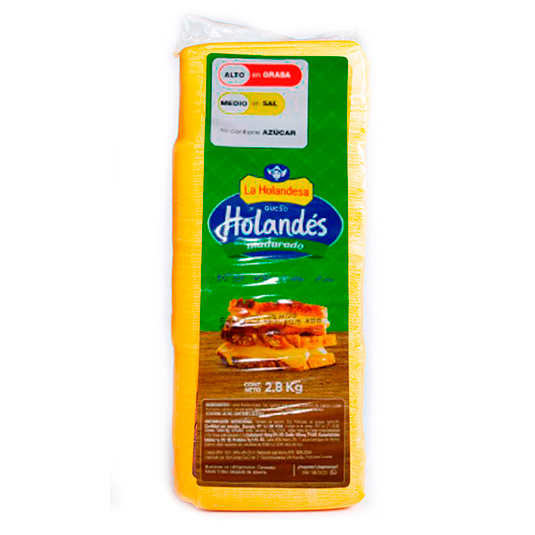 Queso Maduro Holandes La Holandesa Lonjeado 2.8 Kg.