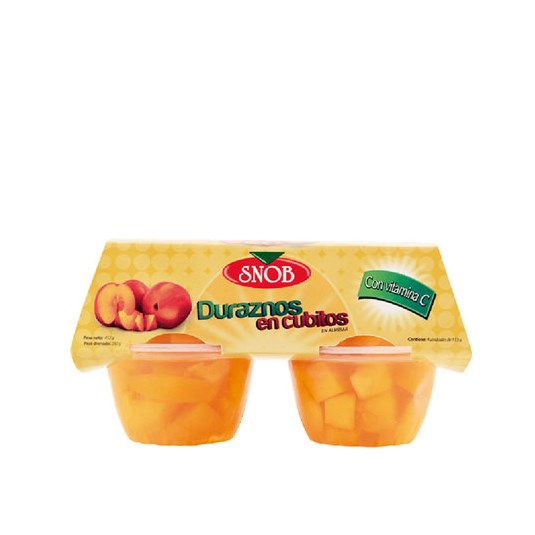 Durazno Cubitos Snob 113 Gr c/u Pack X 4