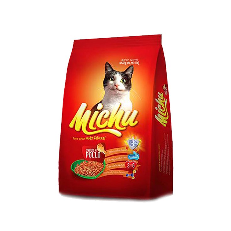 Comida Para Gato Sabor Pollo Michu 450 Gr