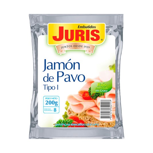 Jamón De Pavo Light Juris 200 Gr