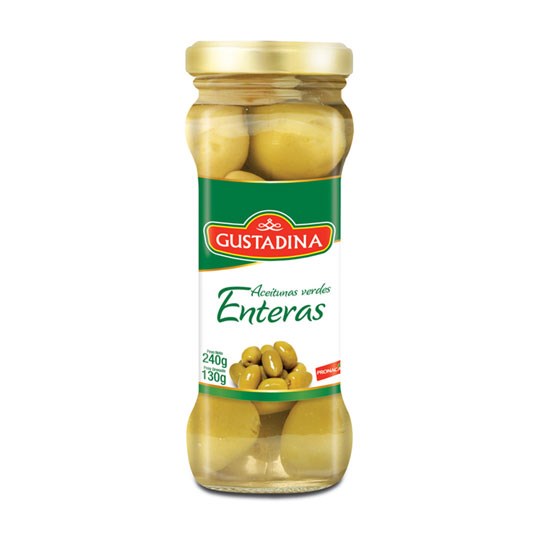 Aceitunas Gustadina Verde Enteras 240 Gr.