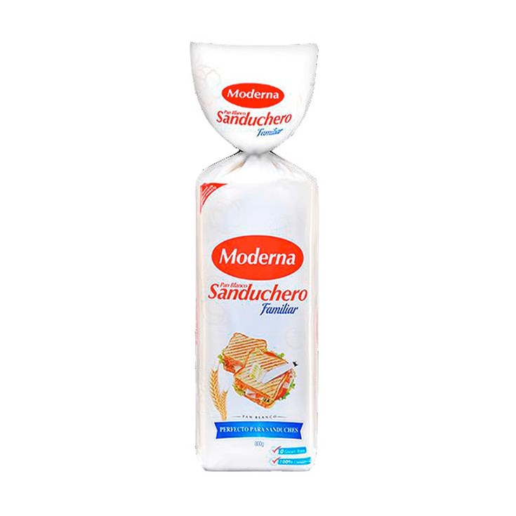 Pan Blanco Sanduchero Moderna 800 Gr.