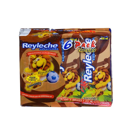 Leche Reyleche Uht Sixpack Sabor Chocolate 200 Ml.