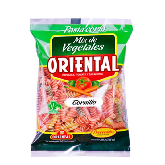 Fideo Tornillo Mix Verduras Oriental 400 Gr
