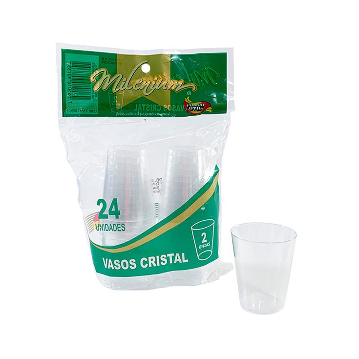 Vaso 2 Oz Cristal Plasti-Util X 24 Un