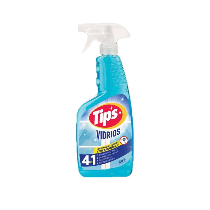 Limpia Vidrios Amoniaco Pistola Tips 500 Ml