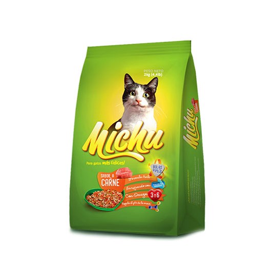 Comida Para Gato Sabor Carne Michu 2 Kg