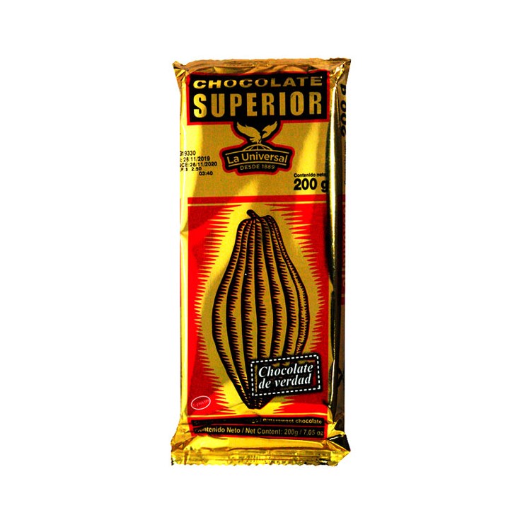 Tableta De Chocolate Superior 200 G.