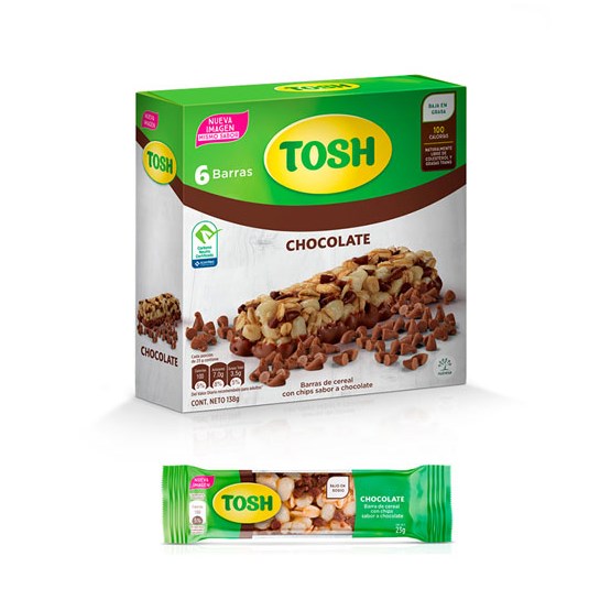 Barra Cereal Sabor Chips Chocolate Tosh 138 Gr