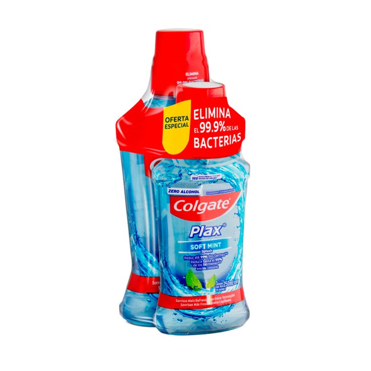 Pack Enjuague Bucal Plax Colgate 500 Ml Grati