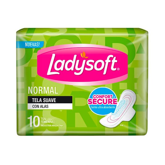 Toallas Ladysoft Normal Tela Con Alas X 10 Uni