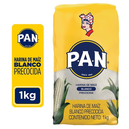 Harina de Maiz Blanco Pan 1 Kg