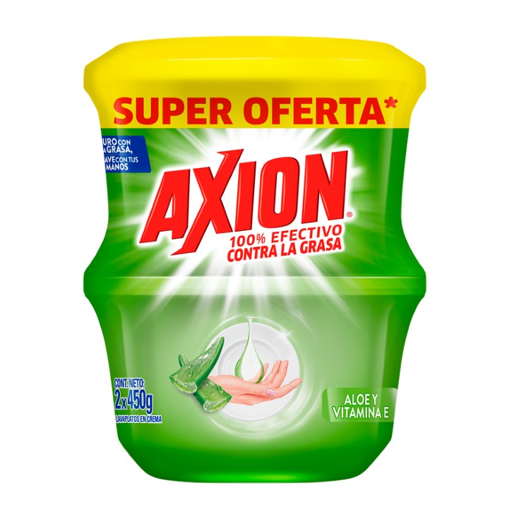 Lavavajilla Axion Crema Aloe Pack 2X450 Gr.