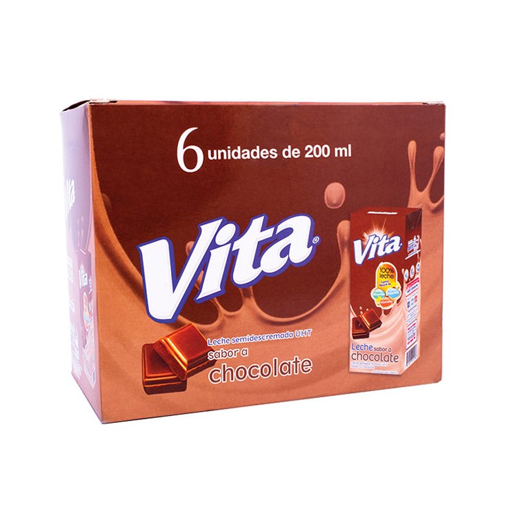 Leche Vita Sabor Chocolate x6 Un. 200 Ml. C/U