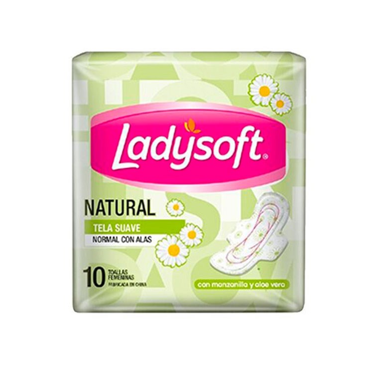 Toalla Femenina Ladysoft Manzanilla Con Alas X 10 Uni