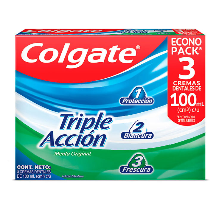 Crema Dental Colgate Triple Acción Pague 2 Lleve 3 100 Ml