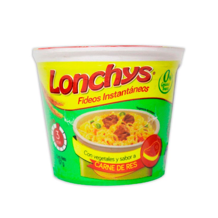 Fideo Instantáneo Con Vegetales Carne Lonchys 64