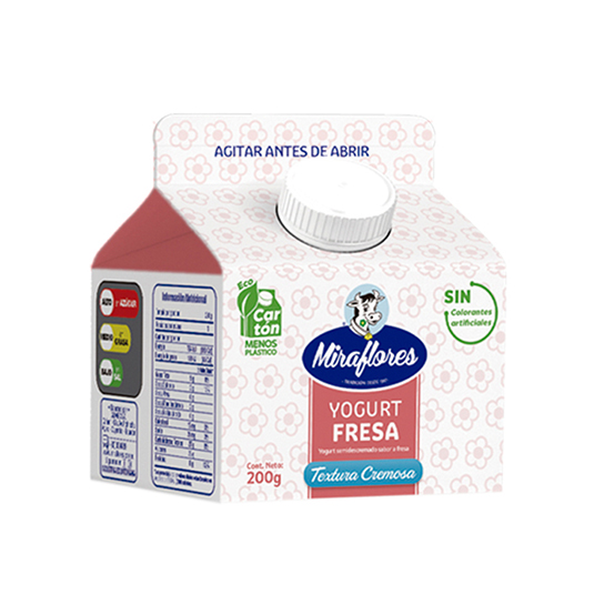 Yogurt sabor fresa Miraflores 200 ml.