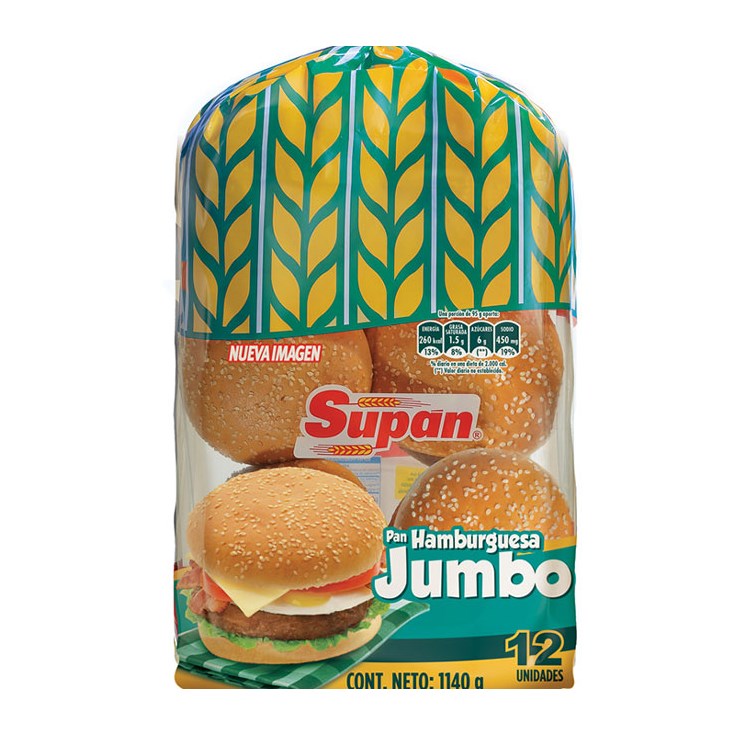 Hamburguesa Jumbo Supan 12 Un.