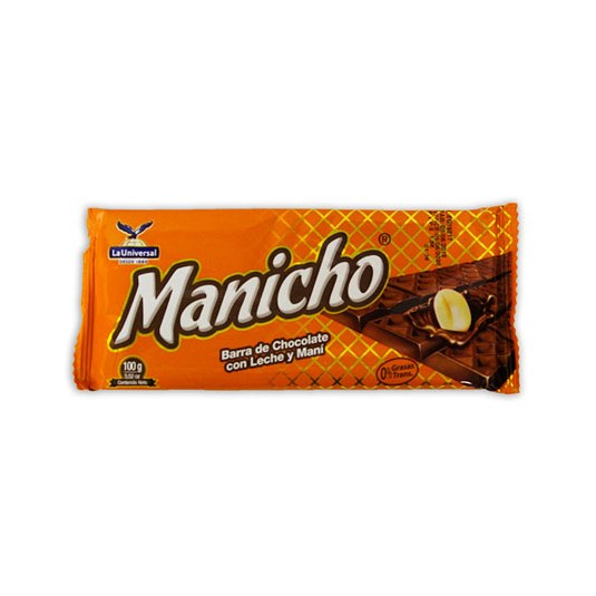 Chocolate Leche Y Maní Tableta Manicho 100 Gr