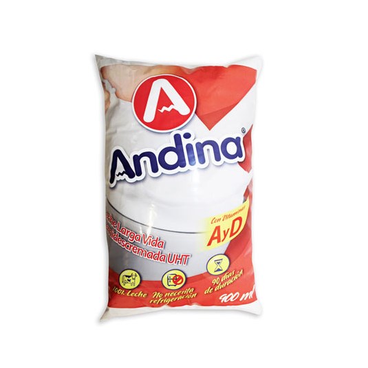 Funda Leche Semidescremada Andina 900 Ml.