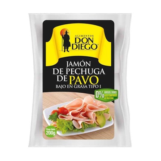 Jamón Pechuga Pavo Ahumado Don diego 200 gr.