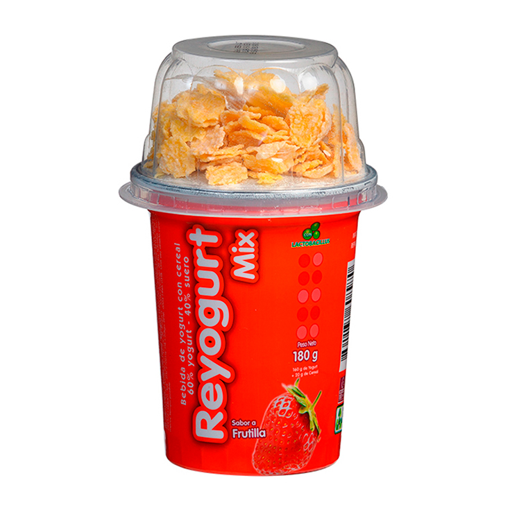 Yogurt Reyogurt Mix Sabor Frutilla 180 Ml.