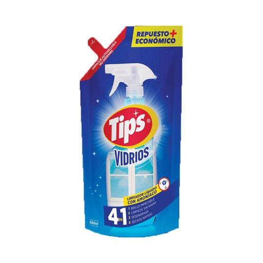 Limpia Vidrios Vinagre Doypack Tips 500 Ml
