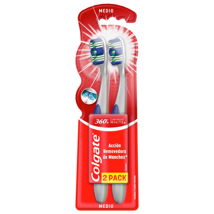 Pack 2X1 Cepillo Dental Colgate 360 Luminous