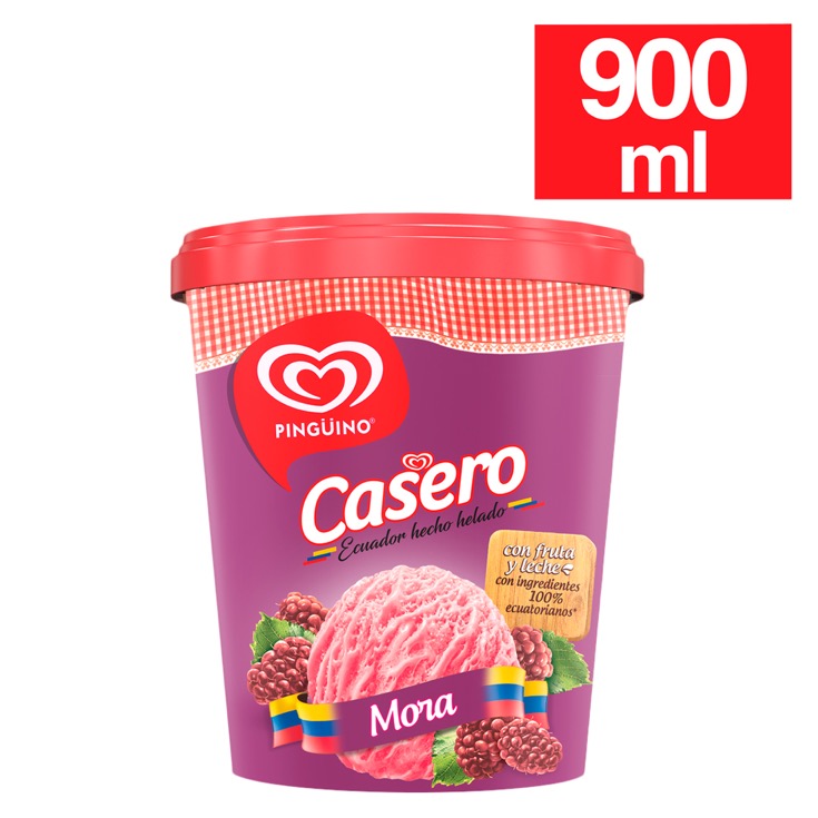 Top Helado Marmoleado De Mora Pingüino 900 Ml