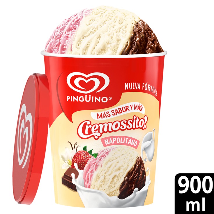 Cremossito Helado Napolitano Pingüino 900 Ml