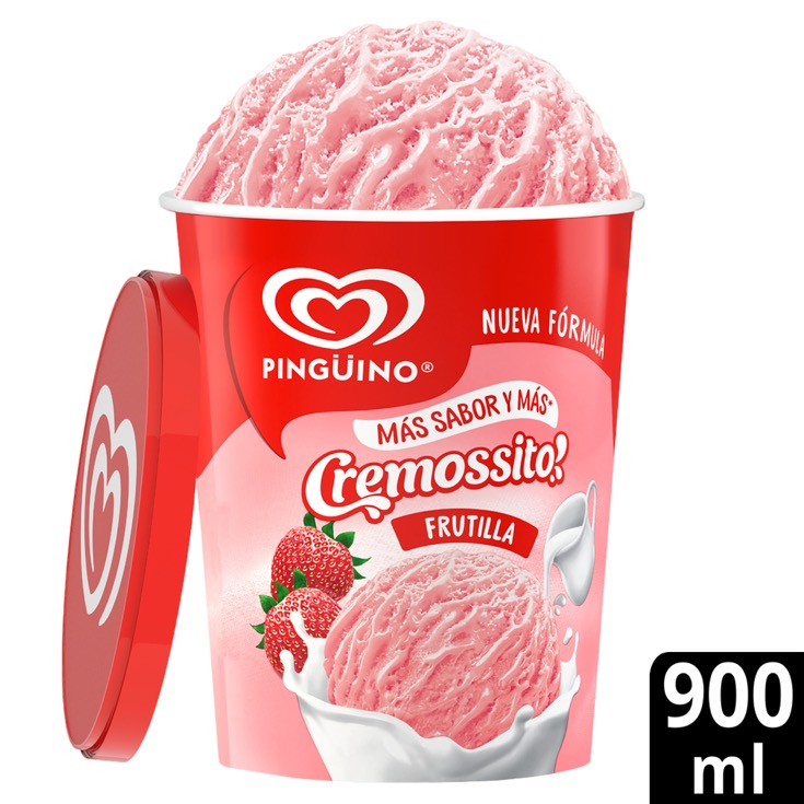 Cremossito Helado De Frutilla Pingüino 900 Ml