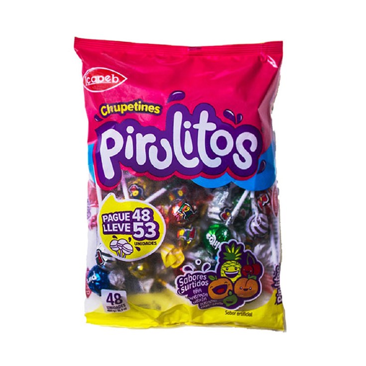 Icapeb Chupetines Pirulito Surtido 477 Gr. Icapeb Chupetines Pirulito Surtido 477 Gr.