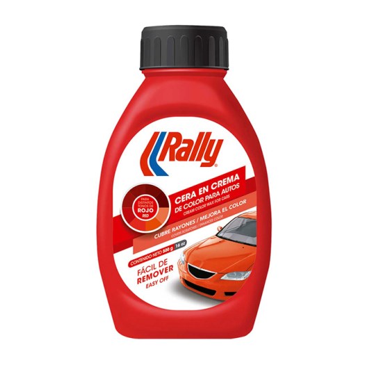 Rally cera liquida color rojo 500 ml.