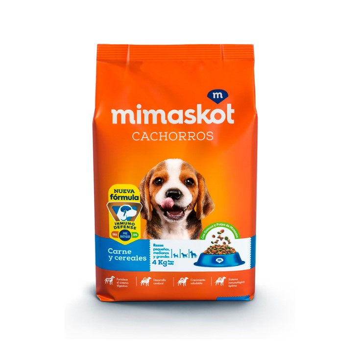 Alimento De Perro Mimaskot Cachorros Carne/Cereales 4 Kg