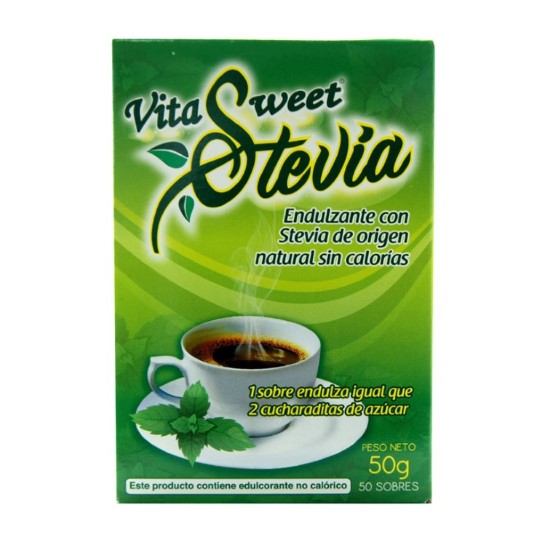 Endulzante Stevia De Origen Natural Sin Calorias 50 Sobres