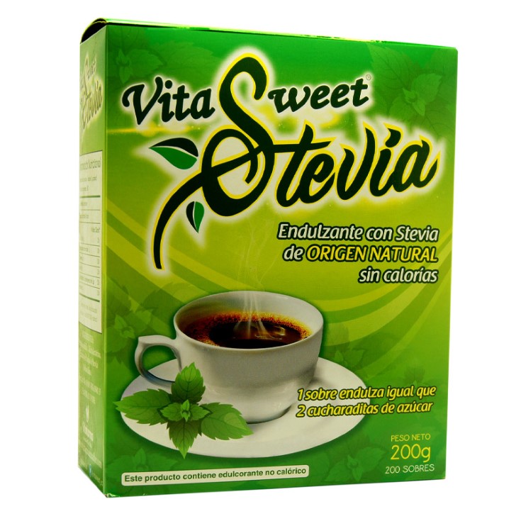 Endulzante Stevia De Origen Natural Sin Calorias 200 Sobres