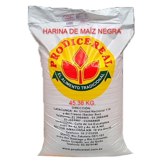 Prodicereal harina de maiz negra quintal 45.36 kg.