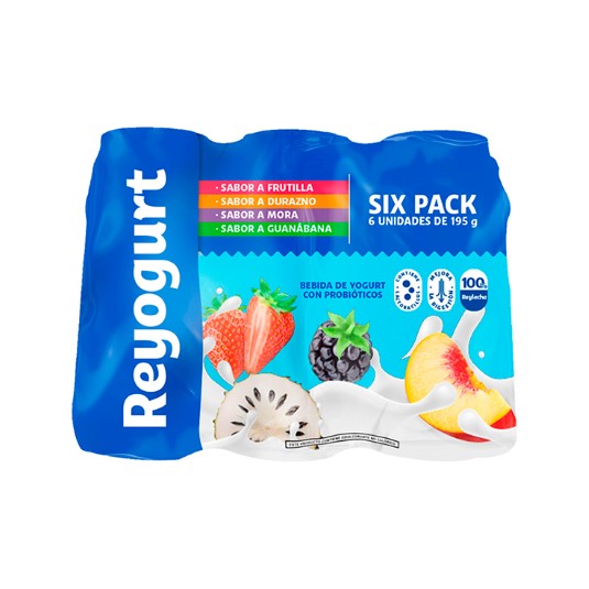 yogurt Reyogurt probiot sixpack c/u 195 ml.