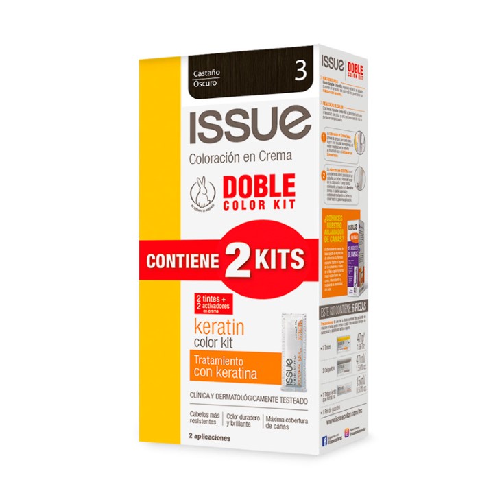 Issue Tinte Doble Color Kit No 3 Castano Oscuro